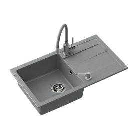   READY- MAX SZÜRKE gránit mosogató + CSAPTELEP rugalmas kifolyóval +adagoló + szifon