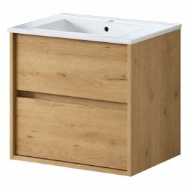   RODO fürdőszoba mosdószekrény + mosdó 60 cm NATÚR TÖLGY (összeszerelve)