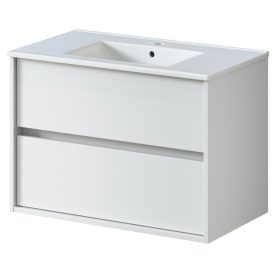   RODO fürdőszoba mosdószekrény + mosdó 80 cm matt fehér (összeszerelve)