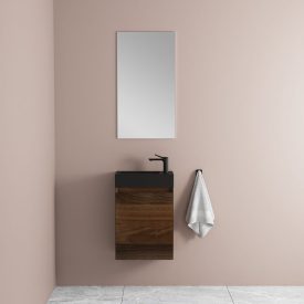   Mylife roxo falra szerelhető mosdószekrény dió konglomerátum mosdóval