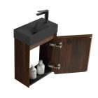 Mylife roxo falra szerelhető mosdószekrény dió konglomerátum mosdóval