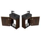 Mylife roxo falra szerelhető mosdószekrény dió konglomerátum mosdóval