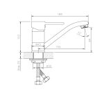 SOTBE UNICORN Forgatható mosdócsaptelep FÉM dugóval