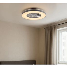   Ezüst színű mennyezeti ventilátor csillag effektussal ,LED-del, fényerőszabályzóval és távirányítóval (60cm)