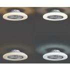 Mennyezeti ventilátor fehér,LED-del, dimmelhető RGB-vel és távirányítóval (48,5CM)