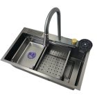 Black-max fekete acél mosogató szett 750R