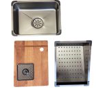 Black-max fekete acél mosogató szett 750+