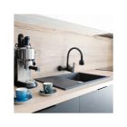 Flexi falra szerelhető konyhai csaptelep fekete matt