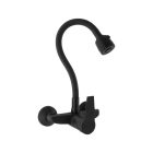 Flexi falra szerelhető konyhai csaptelep fekete matt