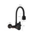 Flexi falra szerelhető konyhai csaptelep fekete matt