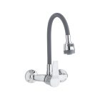 Flexi falra szerelhető konyhai csaptelep szürke-króm