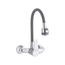 Flexi falra szerelhető konyhai csaptelep szürke-króm