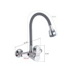 Flexi falra szerelhető konyhai csaptelep szürke-króm