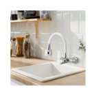 Flexi falra szerelhető konyhai csaptelep fehér-króm