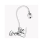 Flexi falra szerelhető konyhai csaptelep fehér-króm