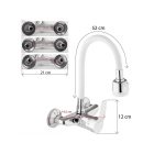 Flexi falra szerelhető konyhai csaptelep fehér-króm