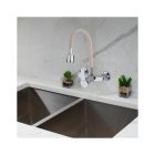 Flexi falra szerelhető konyhai csaptelep bézs króm