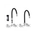 Flexi BOTI falra szerelhető konyhai csaptelep fekete