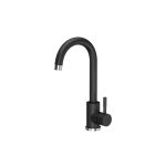 GO- MAX fekete gránit mosogató + fekete csaptelep + kézi szifon kupakkal