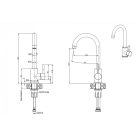 GO- MAX fekete gránit mosogató + fekete csaptelep + kézi szifon kupakkal