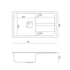 GO- MAX BÉZS gránit mosogató + BÉZS csaptelep + kézi szifon kupakkal