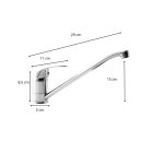 Konyhai szabadon álló mosogató csaptelep, króm