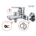 SOTBE INARI falra szerelhető kádtöltő csaptelep + zuhanyszett