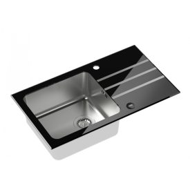 Jack 111 acélkamrás MOSOGATÓ TÁLCA fekete üveglappal