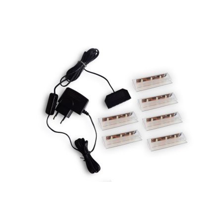 Rejtett LED világítás piros NAPPALI ÉS fürdőszoba és nappali bútorokhoz - 6 pontos