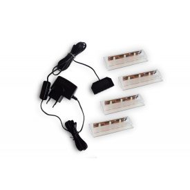   Rejtett LED világítás piros NAPPALI ÉS fürdőszoba és nappali bútorokhoz - 4 pontos
