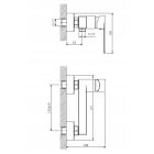 SOTBE LOFT SVART  fekete Fali zuhanycsaptelep + zuhanyszett