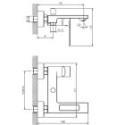 SOTBE LOFT SVART fekete modern falra szerelhető kádtöltő csaptelep + zuhanyszett