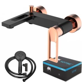   SOTBE LOFT SVART rose gold fekete  kádtöltő csaptelep + zuhanyszett