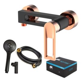   SOTBE LOFT SVART ROSE GOLD fekete zuhanycsaptelep + zuhanyszett