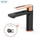 SOTBE LOFT SVART ROSE GOLD fekete mosdócsaptelep fém dugóval