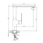 SOTBE loft SVART ROSE GOLD Fekete, nagy forgású konyhai csaptelep