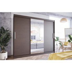 mylife LOLU I tükrös gardróbszekrény, csokoládé 250 cm