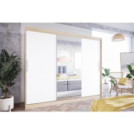   mylife LOLu I tükrös gardróbszekrény, sonoma/matt fehér 250 cm