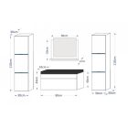 PRINCE LUNA II 80 Magasfényű fekete fürdőszoba bútor mosdóval