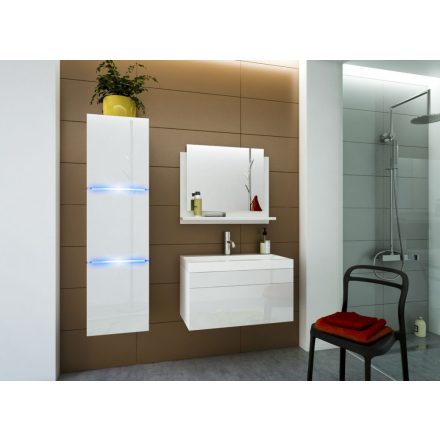 PRINCE LUNA I 60 Magasfényű fehér fürdőszoba bútor mosdóval
