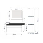 PRINCE LUNA I 80 Magasfényű fehér fürdőszoba bútor mosdóval