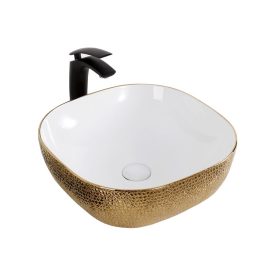   MANVELD ATLANTA KERÁMIA MODERN FEHÉR-ARANY KÍGYÓBŐR HATÁS