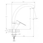 SOTBE MARDOLA ASYMMETRIC magas konyhai mosogató csaptelep