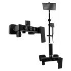 MAXO Zuhanyszett csapteleppel, rendkívül vékony esőzuhannyal fekete