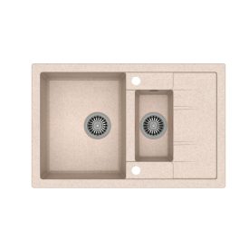   MORGAN 156 GraniteQ bézs mosogató szifonnal és lefolyóval