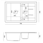 MORGAN 156 GraniteQ bézs mosogató szifonnal és lefolyóval