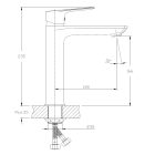 SOTBE NEA LONG magas mosdócsaptelep fémdugóval