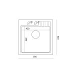 PETER 110 Steingran fehér gránit mosogató, szifonnal és dugóval