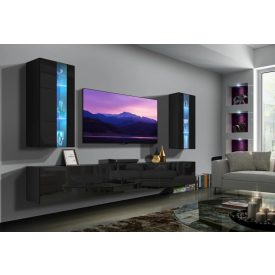 PRINCE CONCEPT 20A MAGASFÉNYŰ FKETE NAPPALI BÚTOR (249CM)