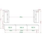 PRINCE CONCEPT 20B MAGASFÉNYŰ FEHÉR NAPPALI BÚTOR (273CM)